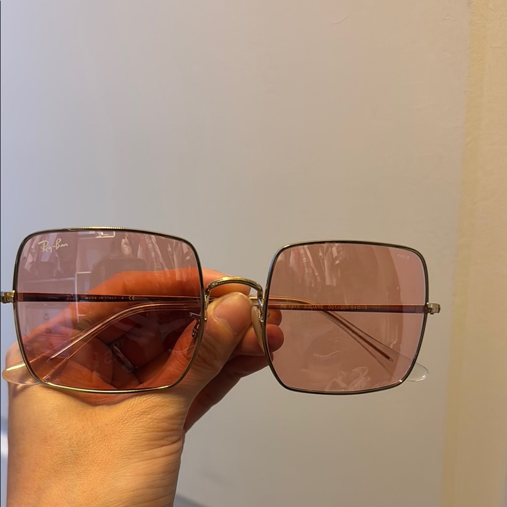 Ray-Ban Gold and Pink Retro Sunglasses